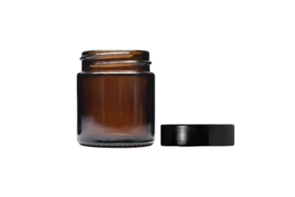 30ml Amber Glass Cosmetic Jar & Lid